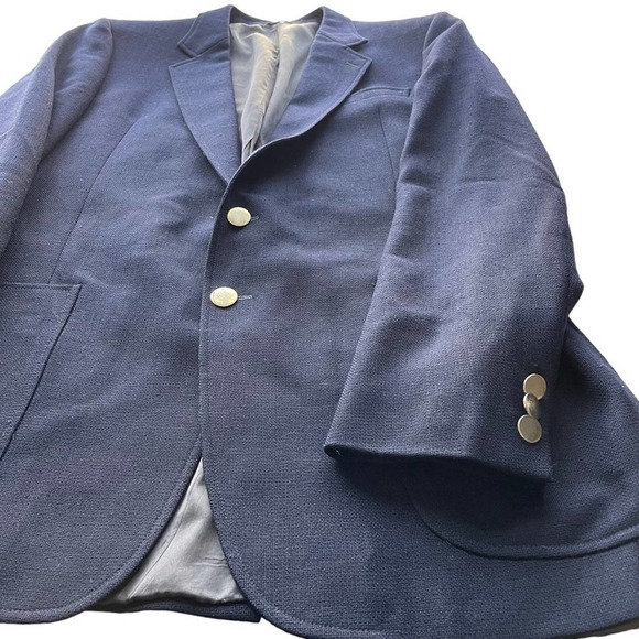 Harry Rosen Suit Jacket Blazer Navy Blue 42L Sport Coat Vintage Cambridge - Picture 5 of 12